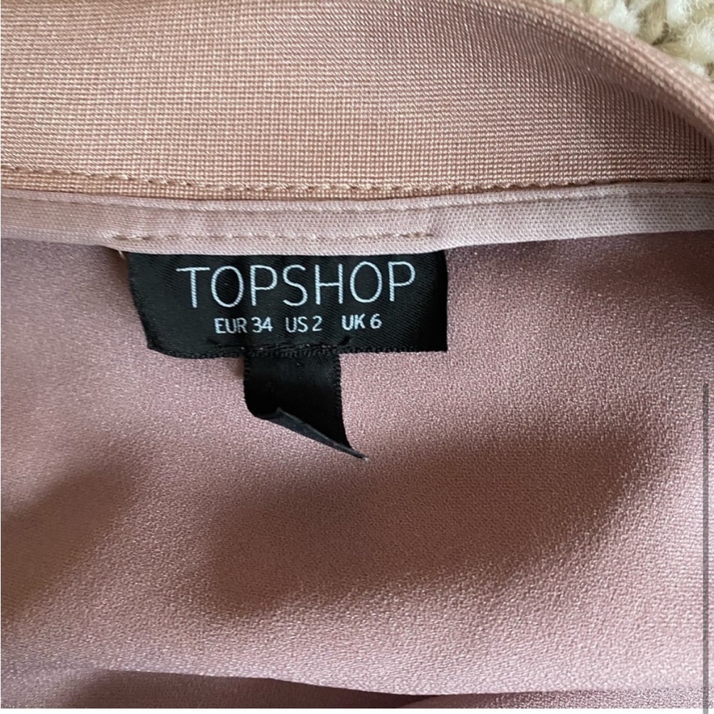 Topshop satin bomber jacket, zip closure, pink, size 2 - Picture 5 of 6